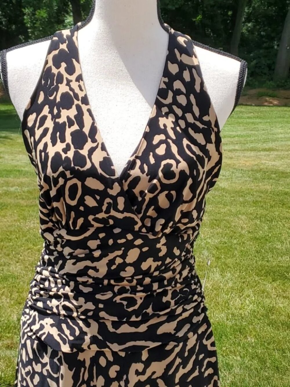 NWT Jones New York Animal Print Sleeveless Halter Dress | Jones V-Neck  Dress - Picture 2 of 11